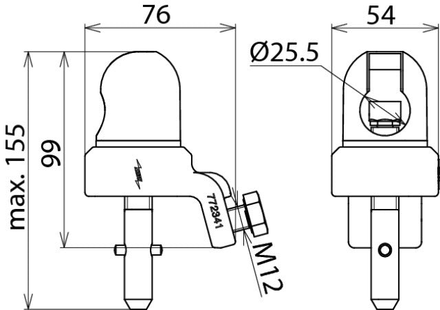 Adjustable Ball Head Cap D 25mm With T Pin Shaft For Cables - 772341