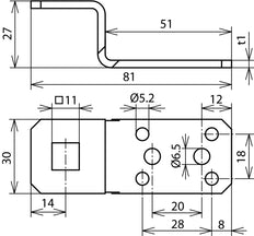 Dehn Stainless Steel Z-Shaped Connection Lug - 377009 [2 pieces]