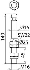 Dehn Fixed Earthing Point M16 With Ring Groove - 790261