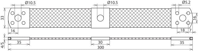 Dehn Bridging Braid Cu 50mm2 L 300mm With Fixing Bores - 377107