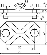 Dehn Connecting Disconnecting Clamp St Tzn For Rd 7-10 Fl 30-40mm - 454100