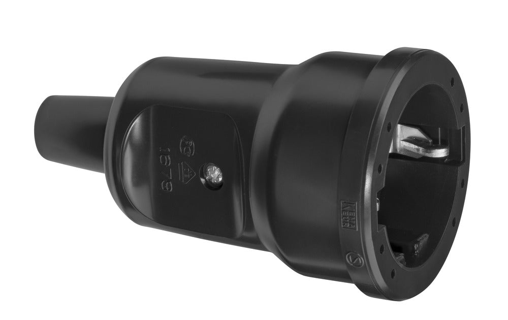 ABL Schuko PVC Coupling With Grounding Black - 1679-000 [2 pieces]