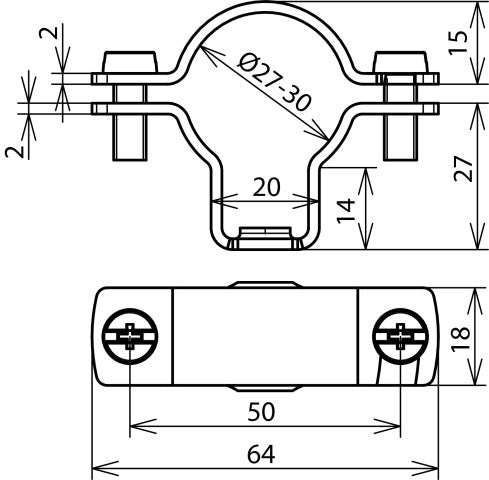 StSt HVI Power Conductor Holder D 27-30mm With Thread M6 - 275241