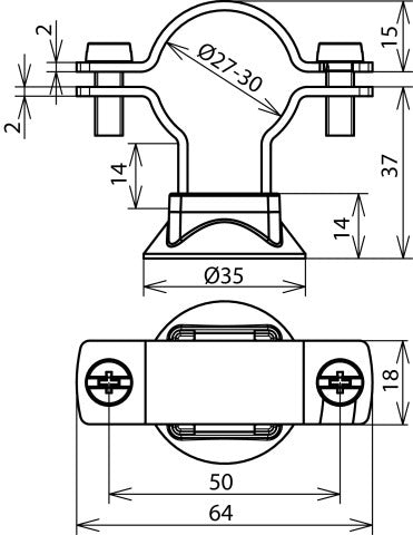 StSt Conductor Holder For HVI Power Conductor D 27-30mm - 275249