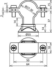 StSt Conductor Holder For HVI Power Conductor D 27-30mm - 275249