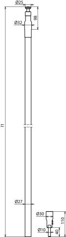 HVI Power Conductor 27mm Cu Preassembled Head Unit L6M Black - 819160