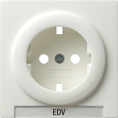 Gira S-Color Wall Socket Cover With Label Field Pure White - 144740