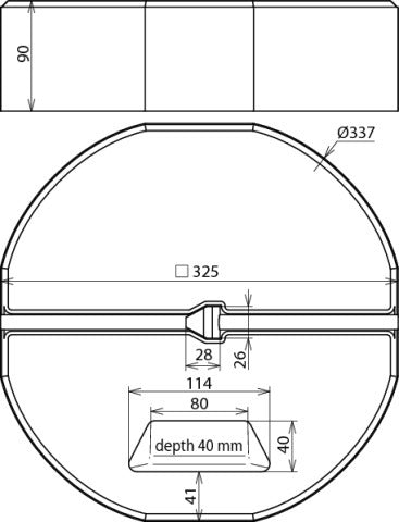 Concrete Base C45/55 17KG D337 With Recessed Grip - 102012