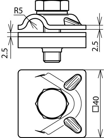 Dehn MV Clamp StSt 200KA Hexagon Screw Accessories - 390209