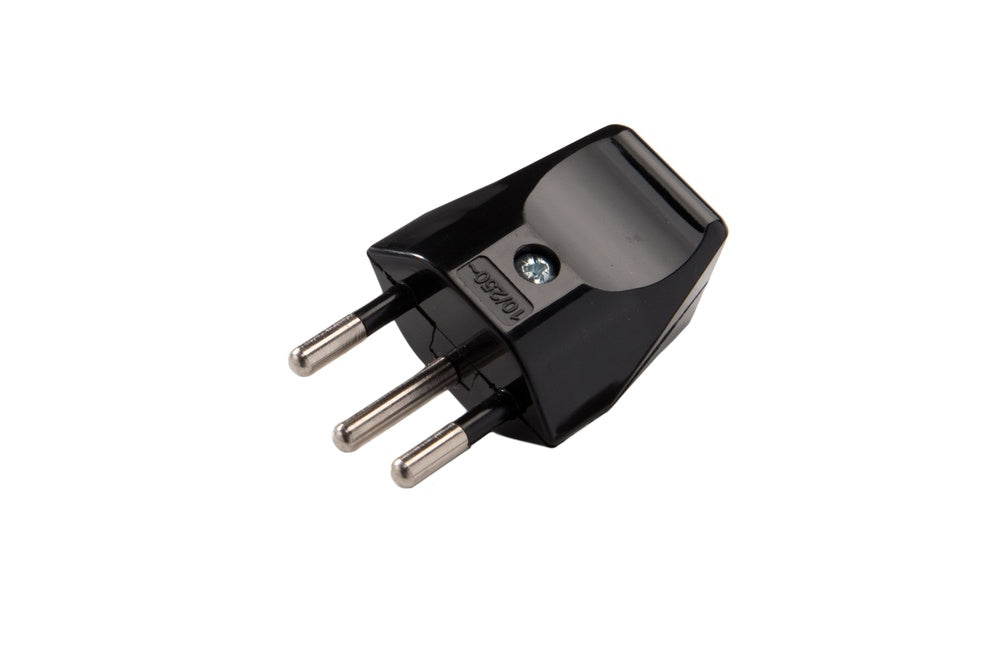 Martin Kaiser Swiss Plug Type 12/10 Amp With Earthing Contact Black - 521N/SW [100 Pieces]