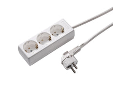Martin Kaiser 3-Way Socket With Earthing Contact Cable 5m White - 1030ZL5-15W/kws [10 Pieces]