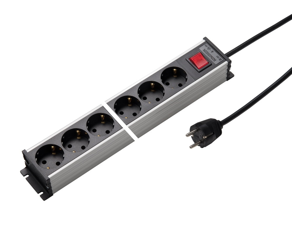 Martin Kaiser Power Strip 6-Way 45 Degree Earthing Switch 1.5m - 1101KZL6l-sw15 [10 Pieces]