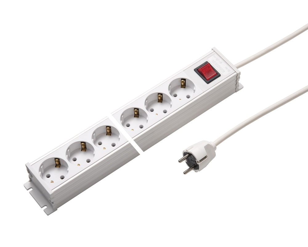 Martin Kaiser 8-Way Power Outlet Strip 45 degrees Earthing Contact Switch 1.5m - 1101KZL8ws15 [10 Pieces]