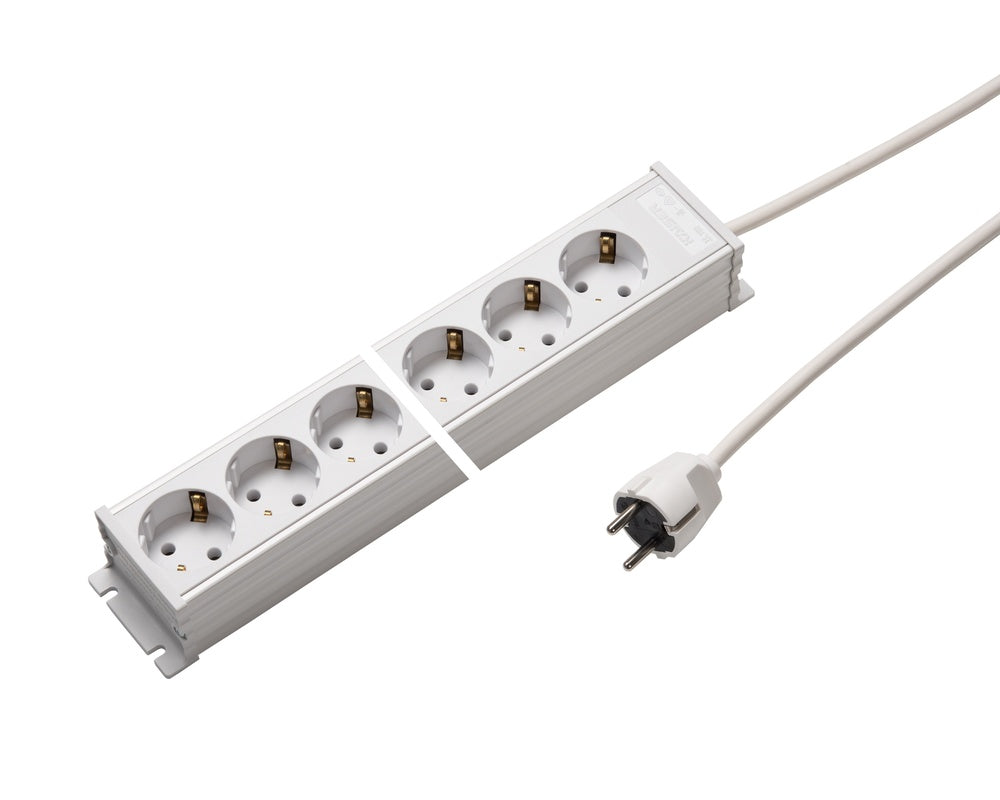 Martin Kaiser Power Strip 12-Outlet With Shutter White Cable 1.5m - 1102KZL12ws15 [10 Pieces]