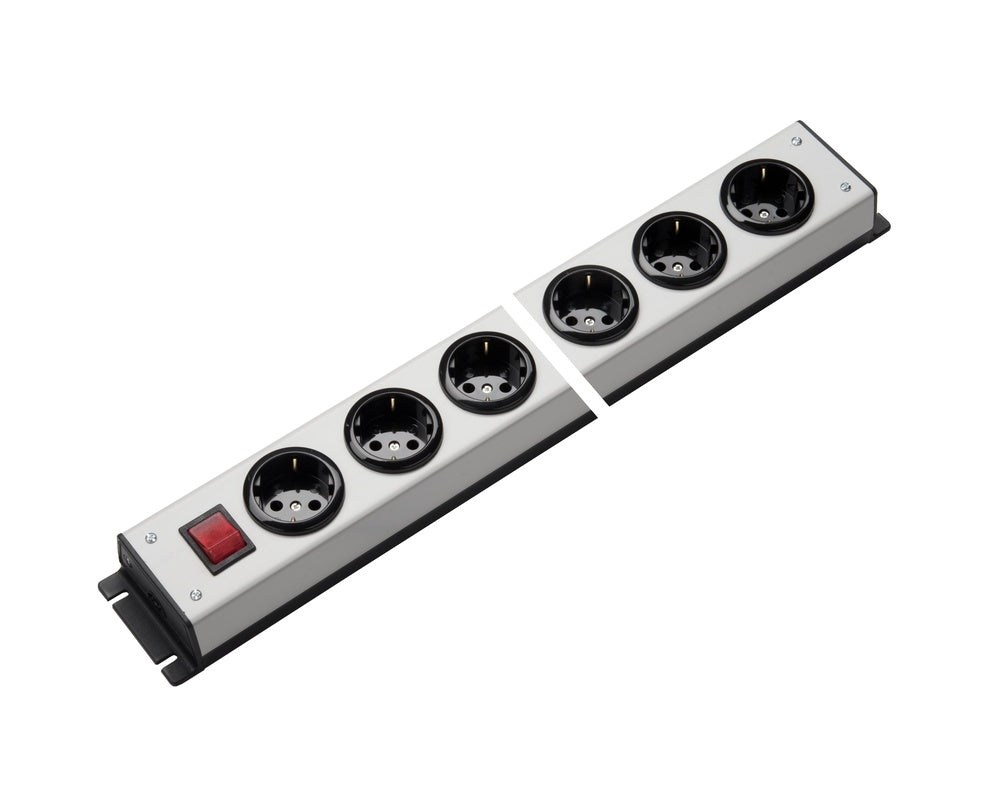 Martin Kaiser Power Strip 8-Way with Switch Grey-Black - 1056/8l-sw [10 Pieces]