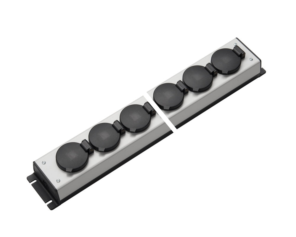 Martin Kaiser 12-Way Power Strip With Hinged Cover IP20 - 1059/12l-sw [10 Pieces]