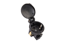 Martin Kaiser Black MK1 Flush-Mount Socket With Vertical Hinged Cover IP44 - 396/sw [30 Pieces]