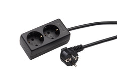 Martin Kaiser 2-Way Socket With Earthing 3m Cable Black - 1020ZL3-15W/sw [10 Pieces]