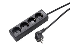 Martin Kaiser 4-Way Socket With Earth Contact And 3m Cable Black - 1040ZL3-15W/sw [10 Pieces]