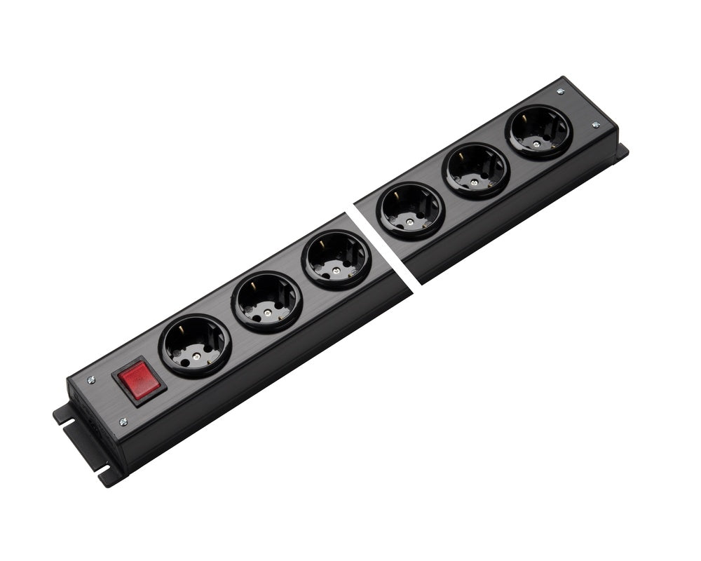 Martin Kaiser Power Outlet Strip 12-Way 90 Degree With Earthing Contact - 1001/12sw [10 Pieces]