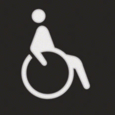 Berker Square Foil With Wheelchair Symbol For LED Light - 19058003 [2 pieces]