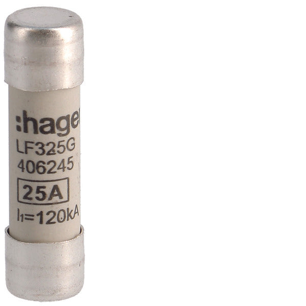 Hager Industrial Cylindrical Fuse 25A 500V 10x38mm - LF325G [10 Pieces]