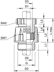 M40 Cable Gland IP54/65 Polystyrene RAL 7035 - 2035367 [2 Pieces]