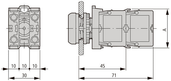 Front Mount Red LED Element With Cage Clamp - 216570