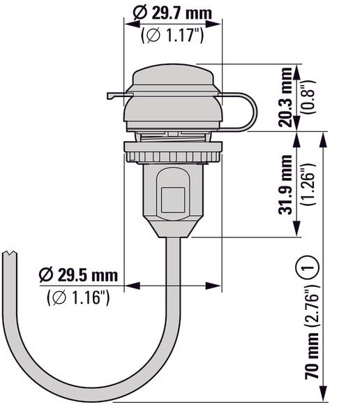 Eaton M22 USB 3.0 Panel Mount Interface Cable 0.6M - 107412