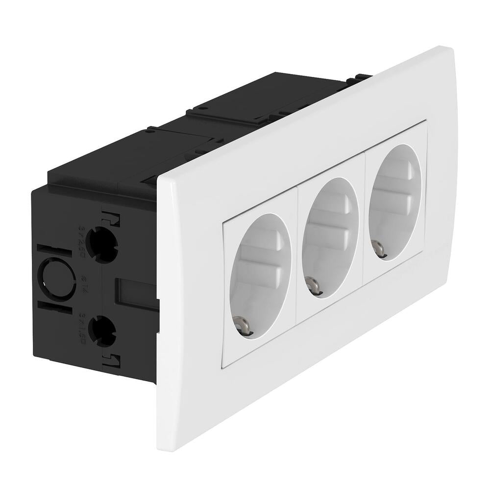 Triple Socket Module 45 Wall Unit Pure White - 6119414