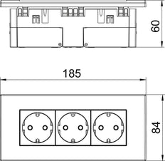 Triple Socket Module 45 Wall Unit Pure White - 6119414