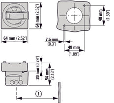 Eaton PKE-XH Door Coupling Rotary Handle Black - 142416