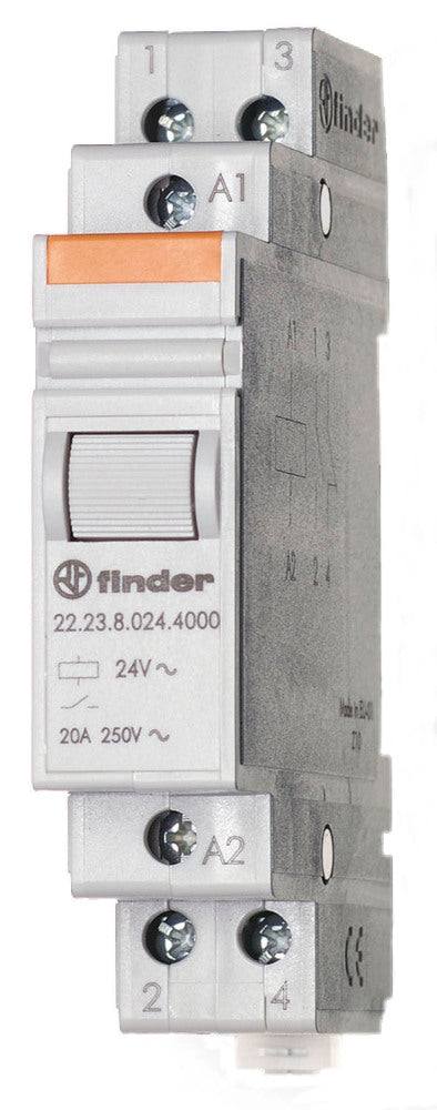 Finder 22.23 Installation Relay 20A 230VAC 1NO 1NC - 22.23.8.230.4000