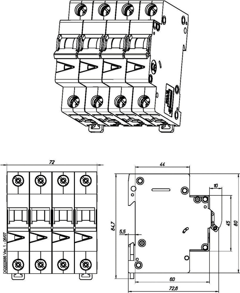 Eaton FAZ-C16/4 4-Pole MCB Circuit Breaker 16A - 279061