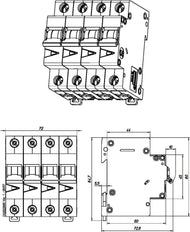 Eaton FAZ-C16/4 4-Pole MCB Circuit Breaker 16A - 279061