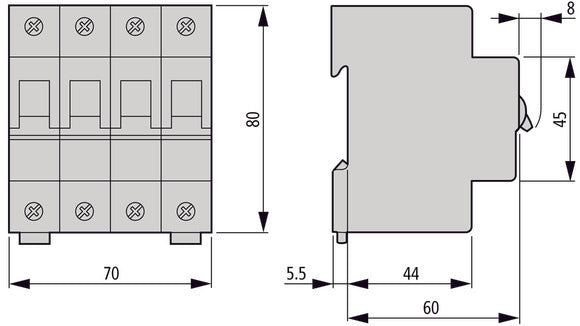 Eaton FAZ-C16/4 4-Pole MCB Circuit Breaker 16A - 279061