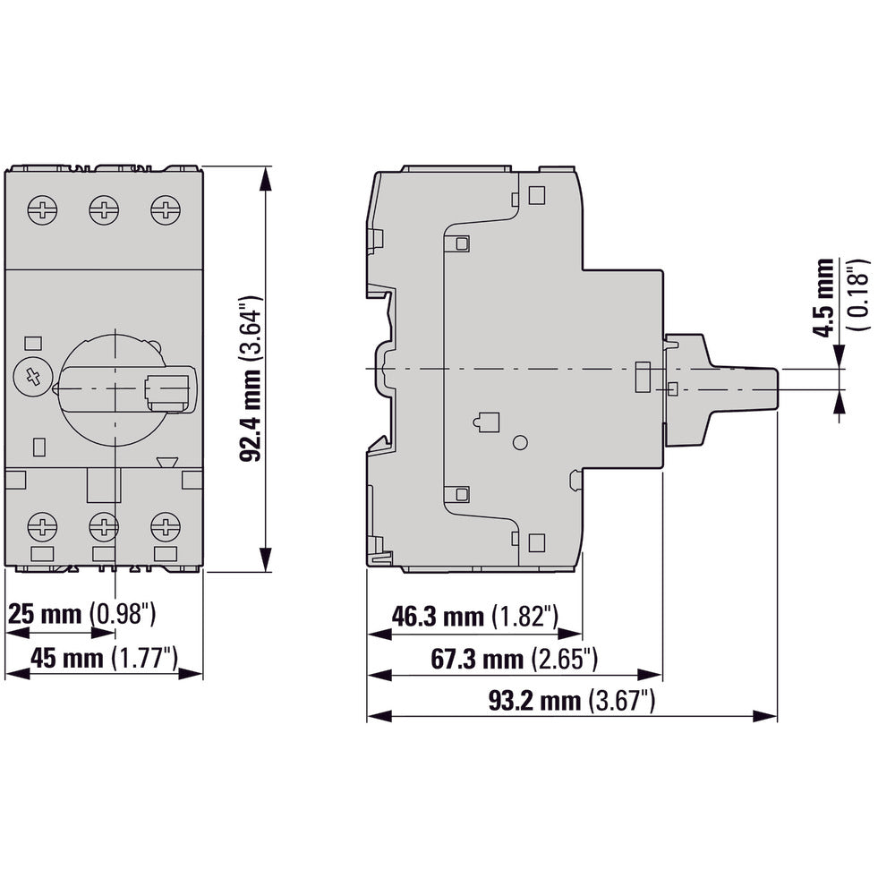 Eaton PKZM0-4-T 3-Pole Transformer Circuit Breaker 2.5-4A - 088914