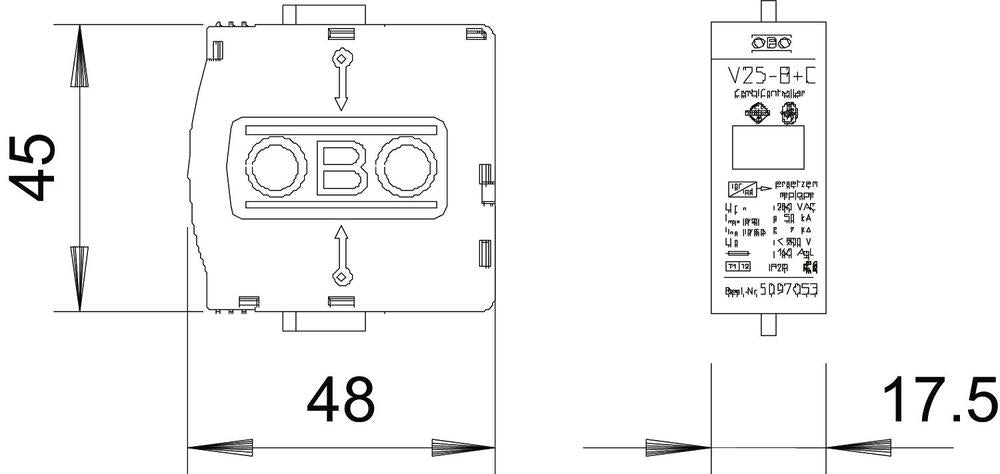 OBO CombiController V25 Surge Arrester 280V - 5097053