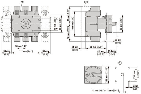 P5 160A Emergency Main Switch 3P+N Flush Mount - 280924