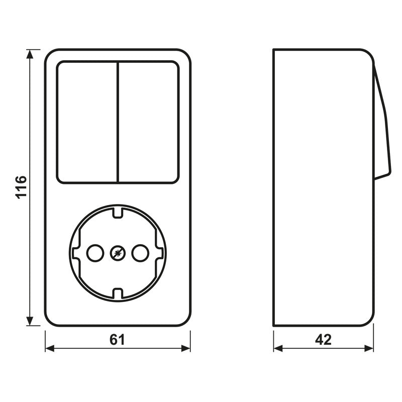 Jung AP600 Combined Switch Socket Surface Mount - 675A