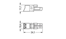 Wago Winsta Mini 2-Pole Female Socket Gray Coded B - 890-242 [2 Pieces]
