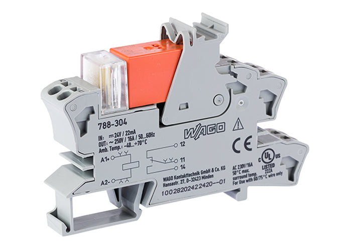 Wago 788-304 Relay Module 24VDC Single Changeover - 788-304