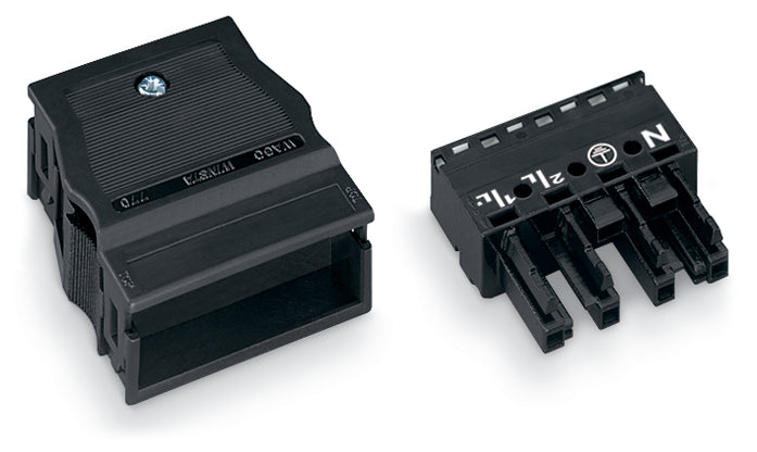 Wago Winsta Midi 4-Pole Female Connector With Strain Relief - 770-104