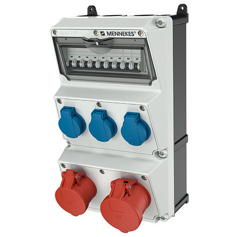 Mennekes AMAXX IP44 3-Module Receptacle Combination Unit - 930051