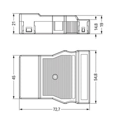 WAGO 5-Pole Strain Relief Housing For Single Cable Black - 770-505/021-000 [25 Pieces]