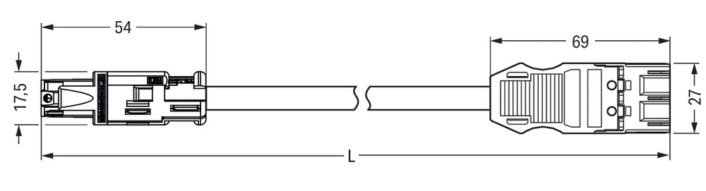 WAGO ECA MIDI 3-Pole Adapter Cable 3M Brown - 774-9973/1506-305