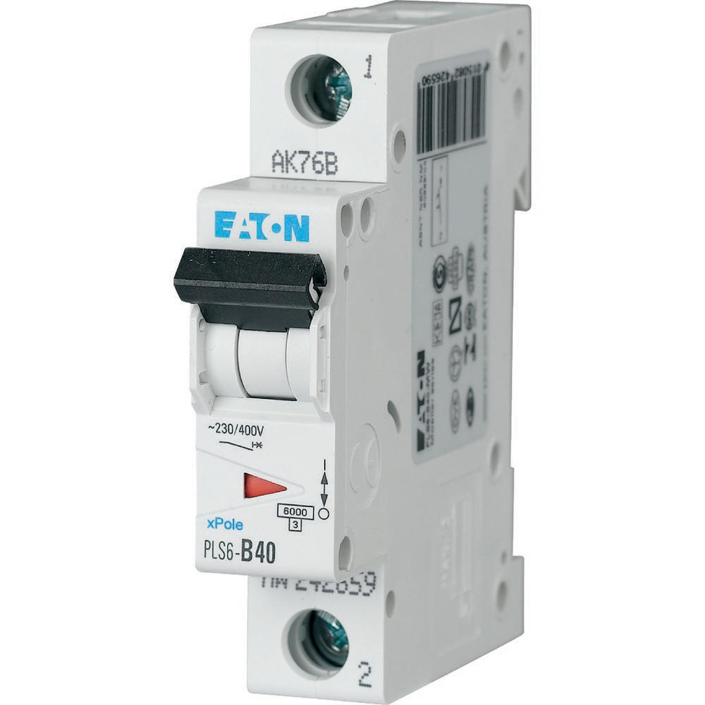 Eaton PLS6 40A Single Pole MCB C-Characteristic 6kA - 242685