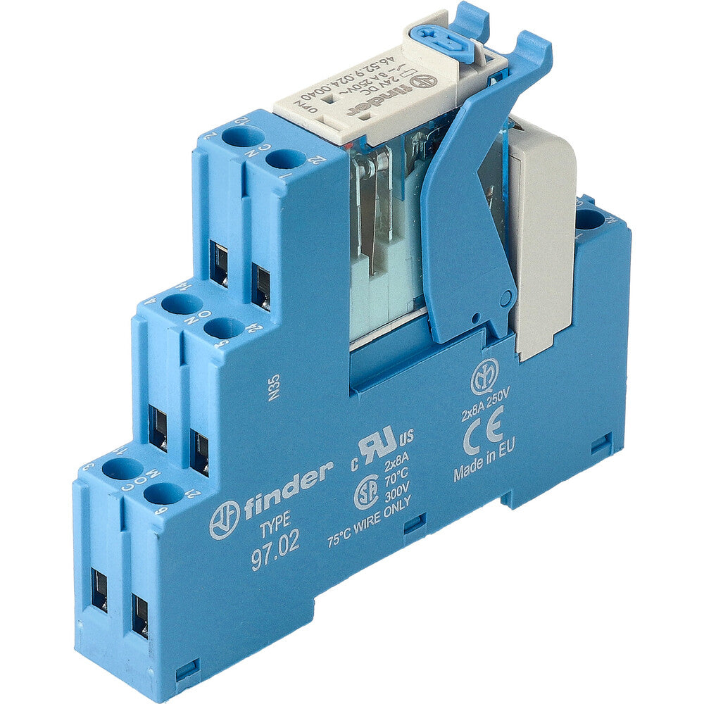 Finder 4C Interface Relay 24VDC 8A Dual CO LED - 4C.02.9.024.0050 ...