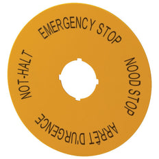 Eaton M22-XAK13 Emergency Stop Label 90mm Yellow - 121087