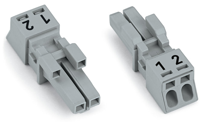 Wago Winsta Mini 2-Pole Female Socket Gray Coded B - 890-242 [2 Pieces]